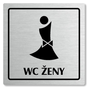 WC ženy, 118x118mm, stříbrná, Arizona